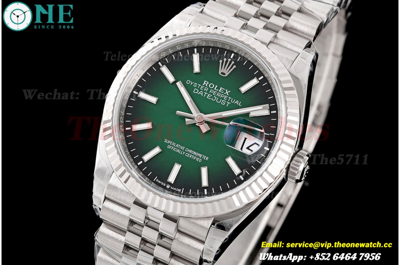Datejust 126234 36mm Jub 2026 SS/SS Ombre Green/Stk VSF V2 DD3235