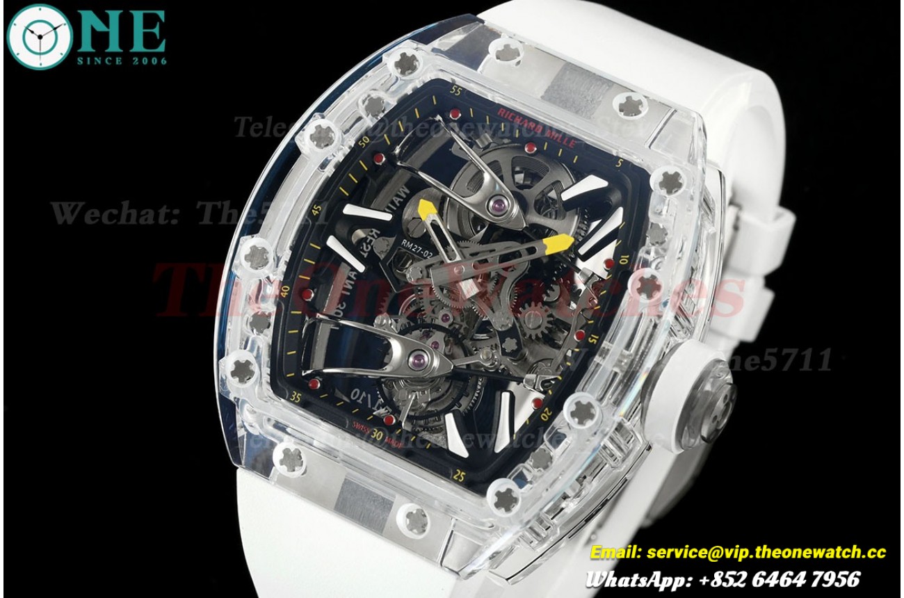 RM27-02 Skeleton Dial on White Rubber Strap RMF Tourbillon