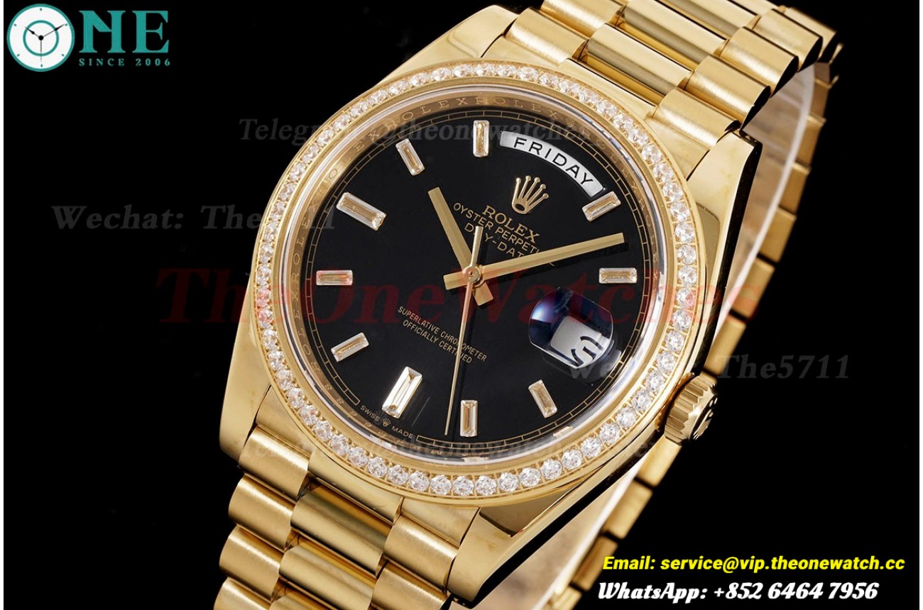 DayDate 228348 40mm Pres YG/YG Black Dial GSF A3255 (Tungsten Heavy Version)