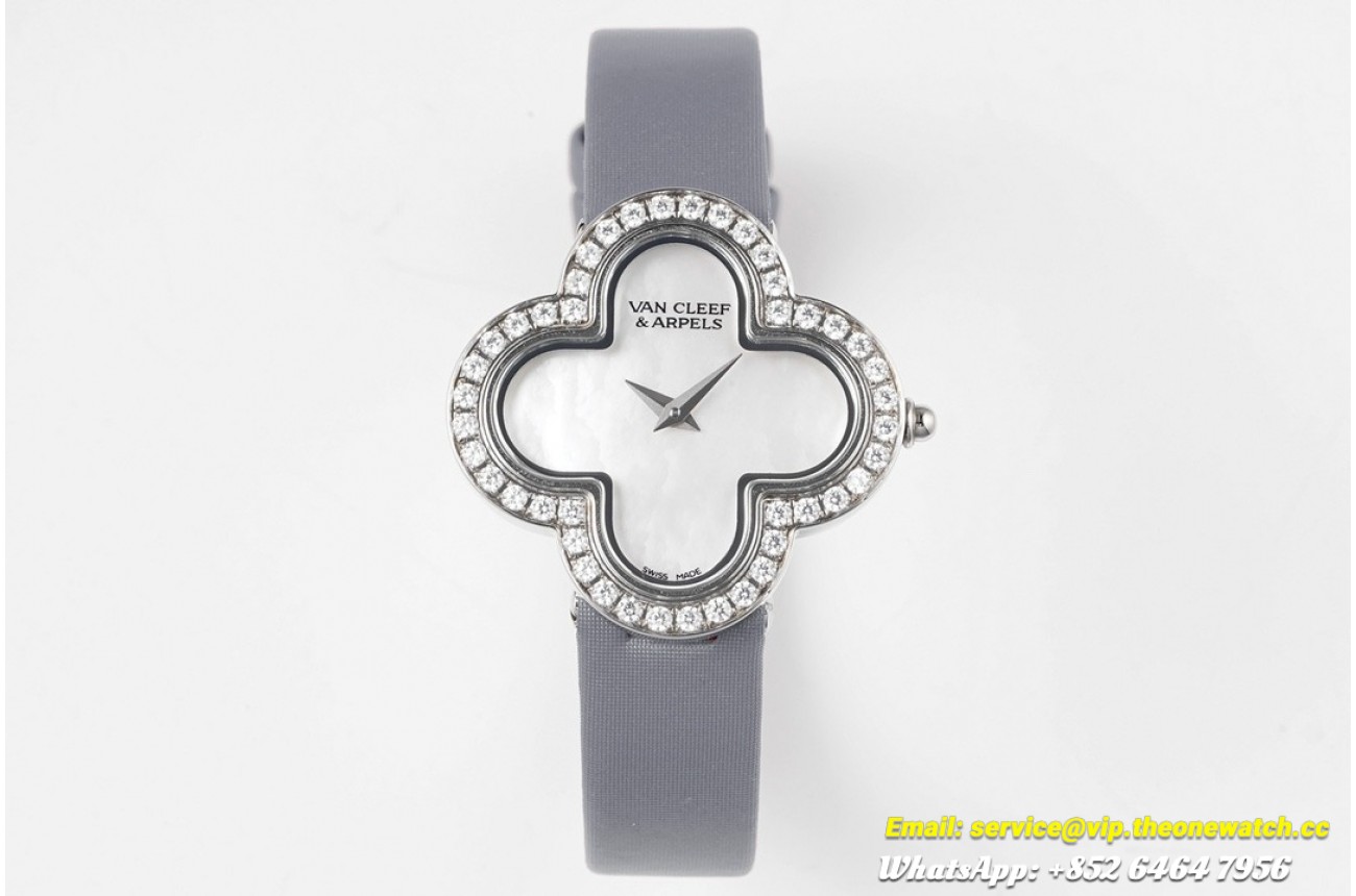 Van CLeef & Arpels - Alhambra Ladies 30.2mm Dia Grey RG/SA Mop Dial BVF Quartz