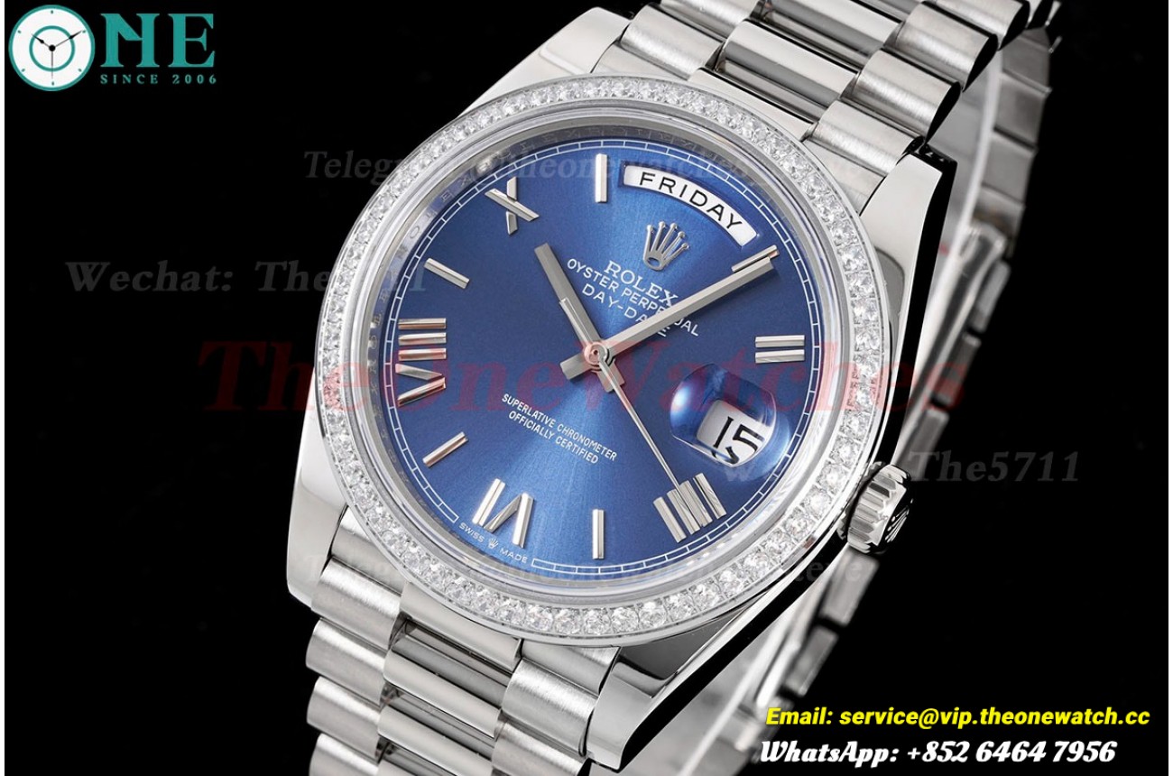 DayDate 228349 40mm Pres SS/SS Blue/Rmn GSF A3255 (Tungsten Heavy Version)