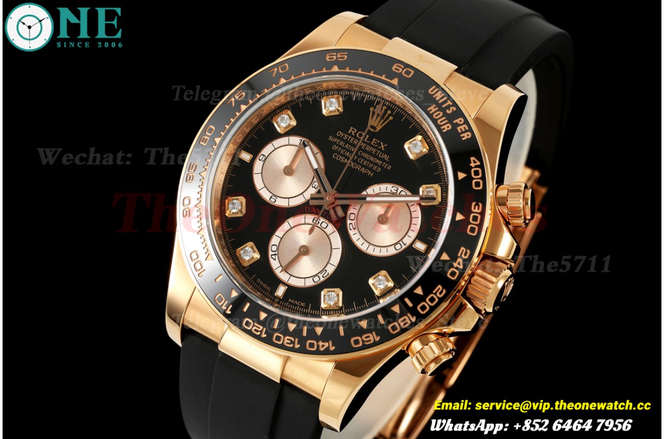 Daytona 126515 40mm RG/RU Black/Dia WDF JH4131 (Free Sprung)