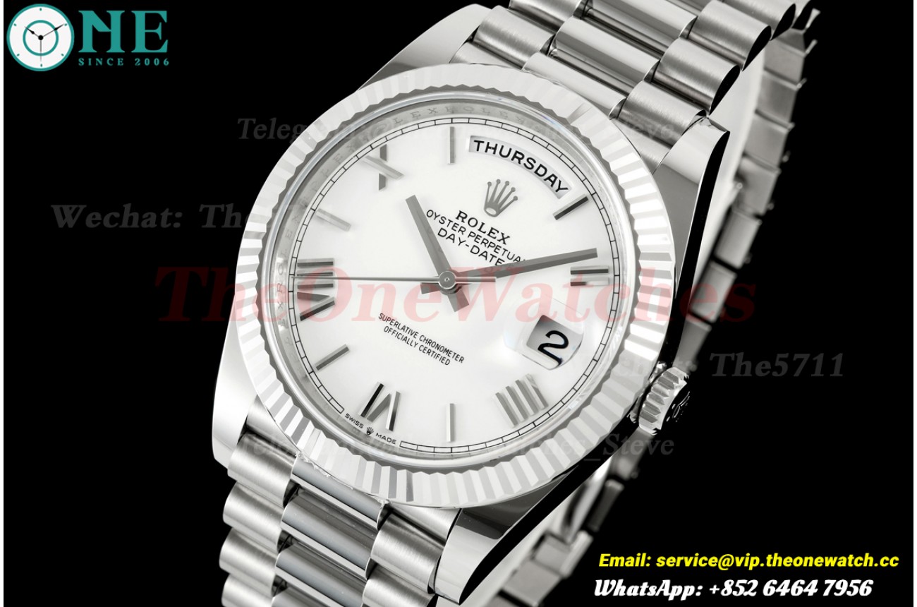DayDate 228239 40mm SS/SS White/Rmn VSF V2 DD3255 (Weighted Approx.182g)