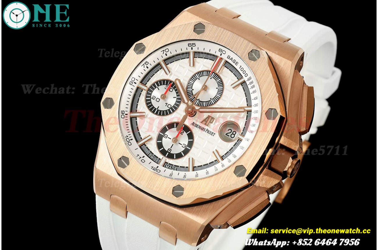 Royal Oak Offshore 26408OR 44mm RG/RU White Dial JF A3126