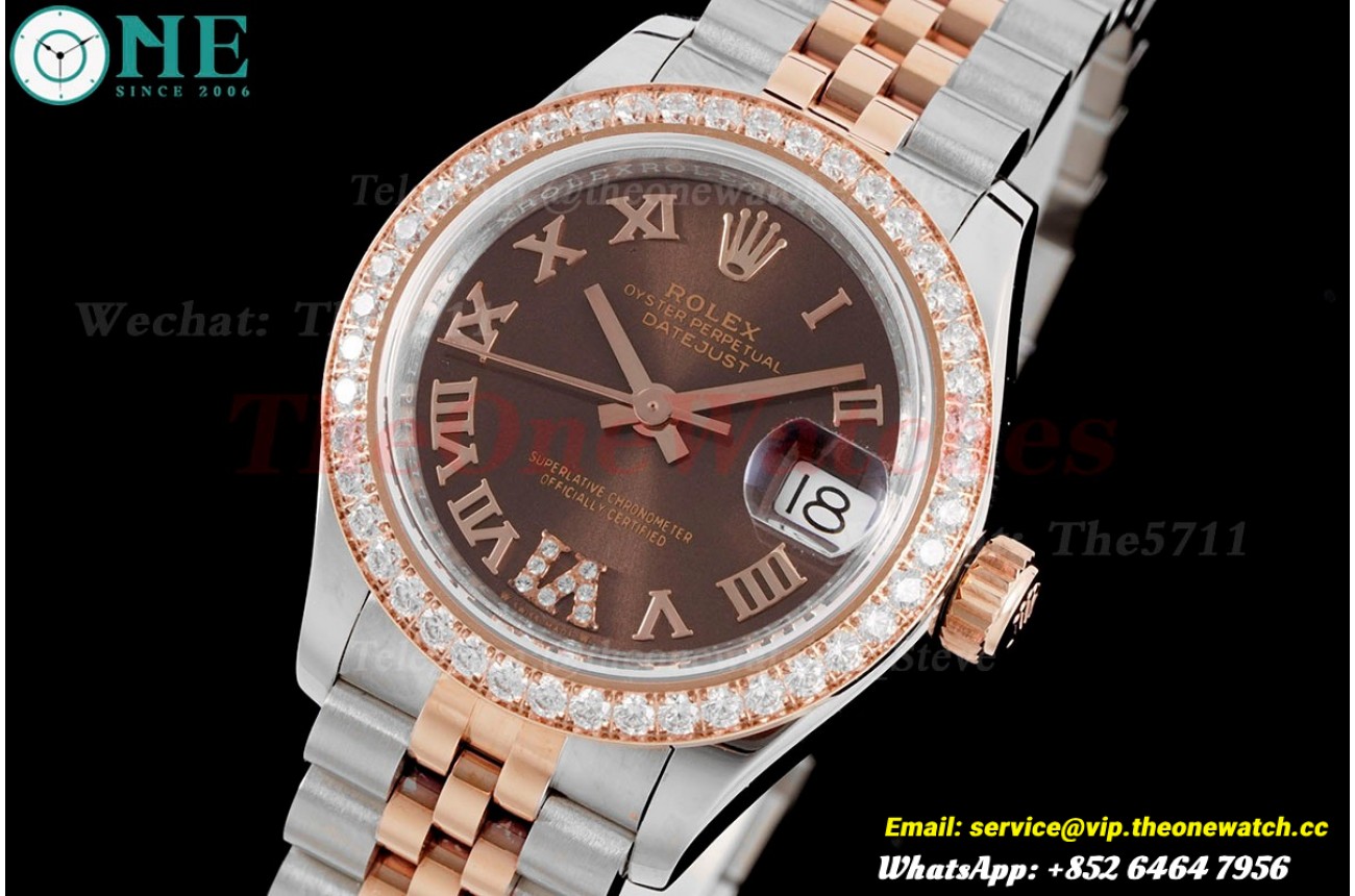 Datejust Ladies 28mm Dia RG/SS Brown Dial TWS NH05
