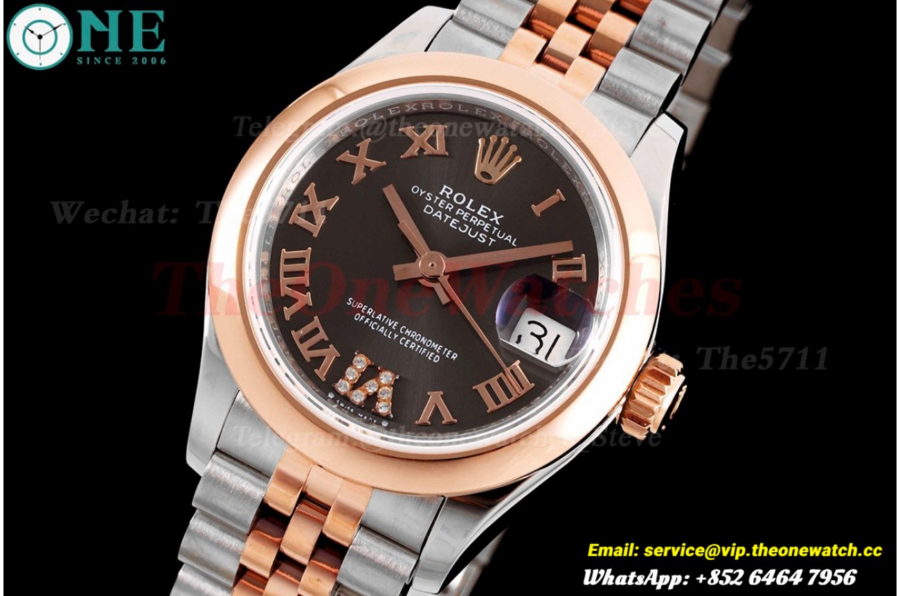 Datejust Ladies 28mm RG/SS Grey/Rmn TWS NH05