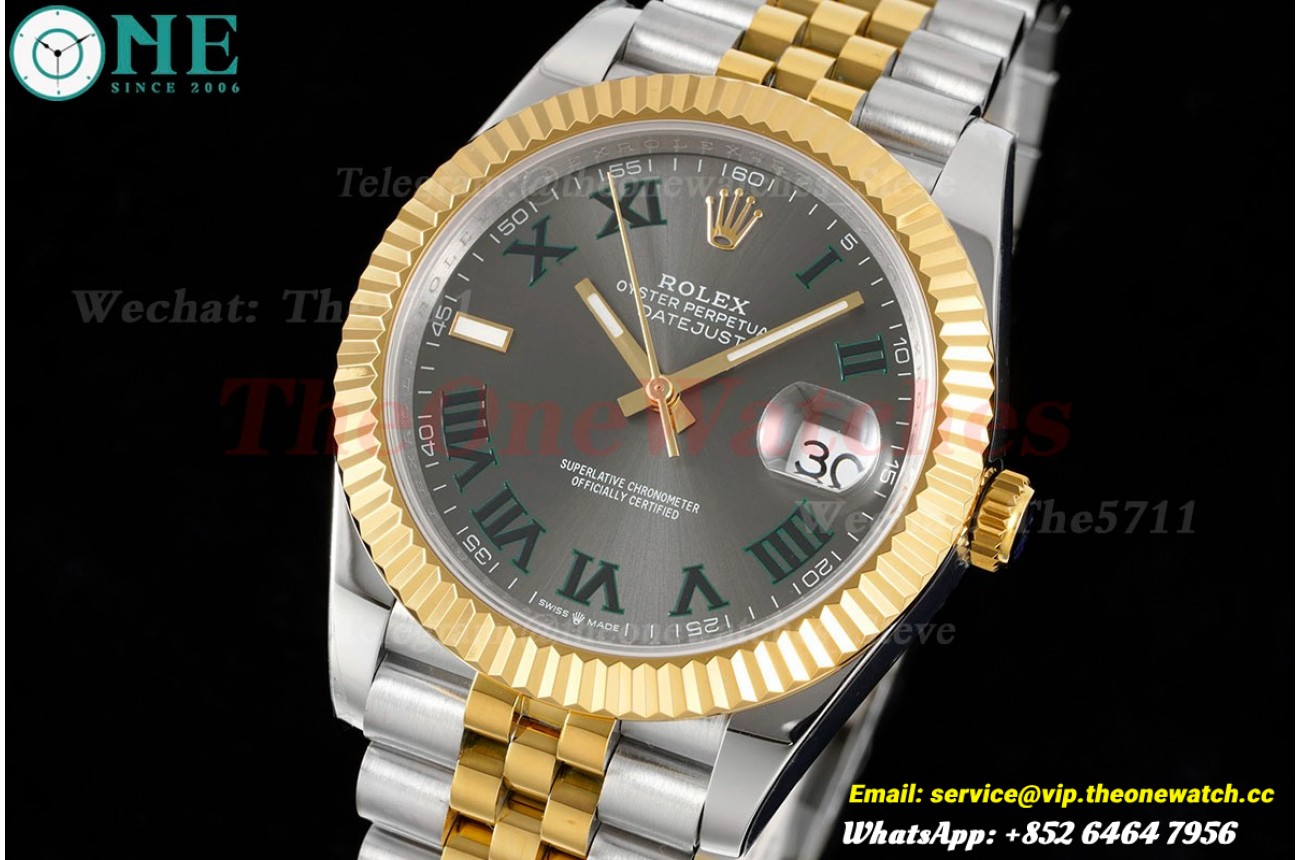 Datejust 41mm Grey/Rmn SS/YG Jubilee 904L DIW A3235