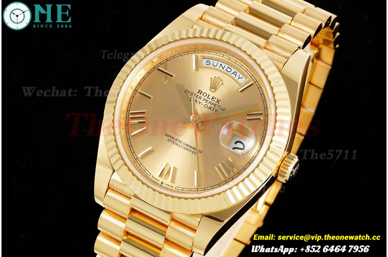 DayDate 228238 40mm Pres YG/YG Gold/Rmn ARF VR3255