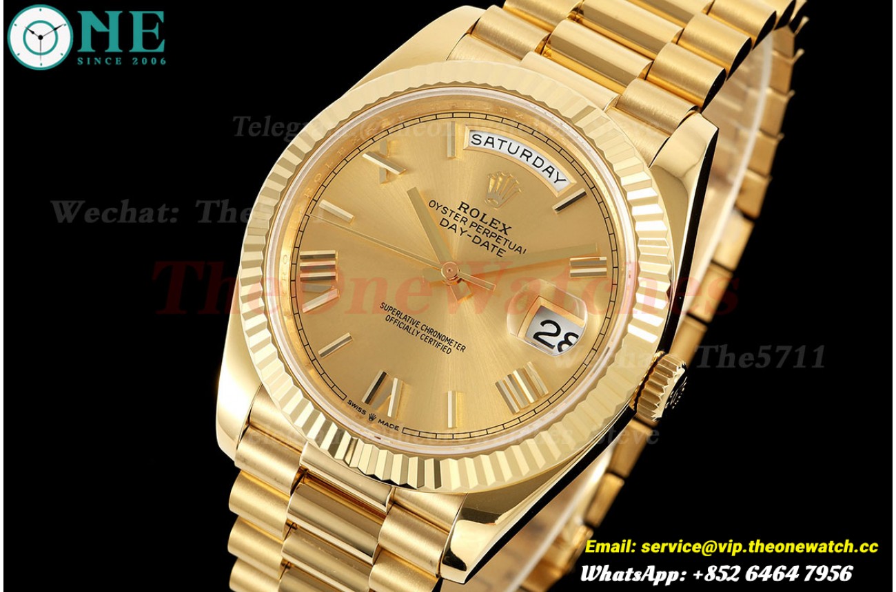 DayDate 228238 40mm YG/YG YG/Rmn QF V8 VR3255 (Weighted Approx.190g)