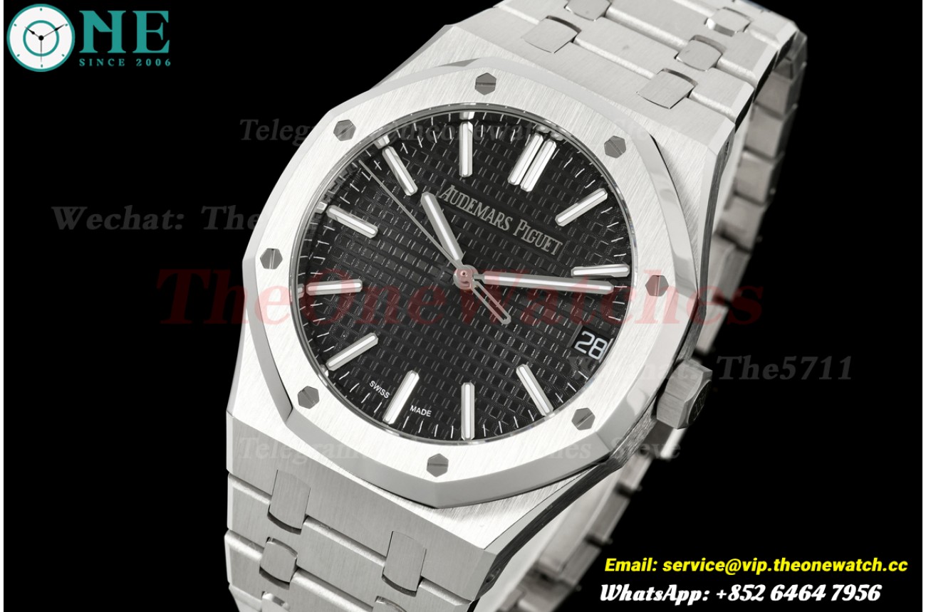 Royal Oak 41mm 15510 SS/SS Black/Stk OCTA SA4302 (Free Sprung)
