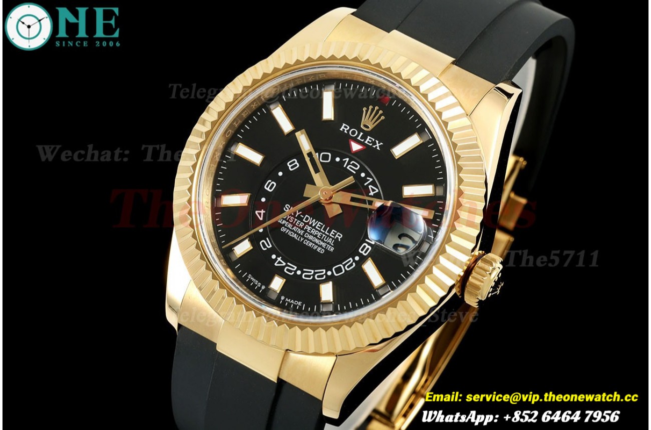 SkyDweller 336238 42mm Oys YG/RU Black/Stk FNF A9002