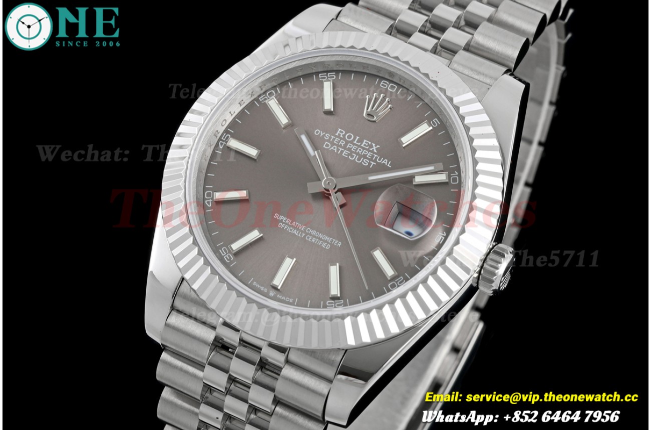 Datejust 126334 41mm Jub SS/SS Grey/Stk QF JH3235(Weighted) (Free Sprung)