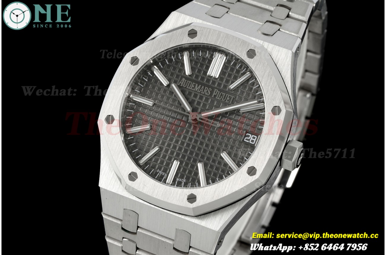 Royal Oak 15510 41mm SS/SS Grey/Stk JF SA4302