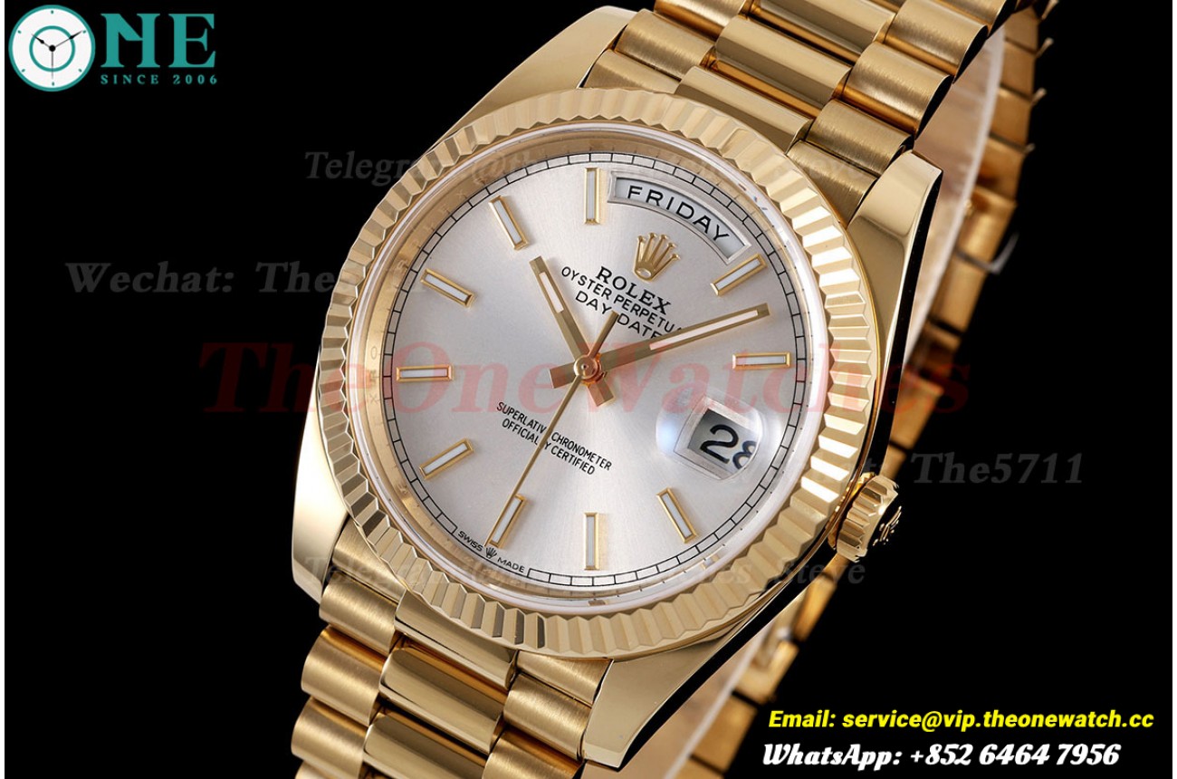 DayDate 228238 40mm YG/YG Silver/Stk TMF VR3255 (Gain Weight)