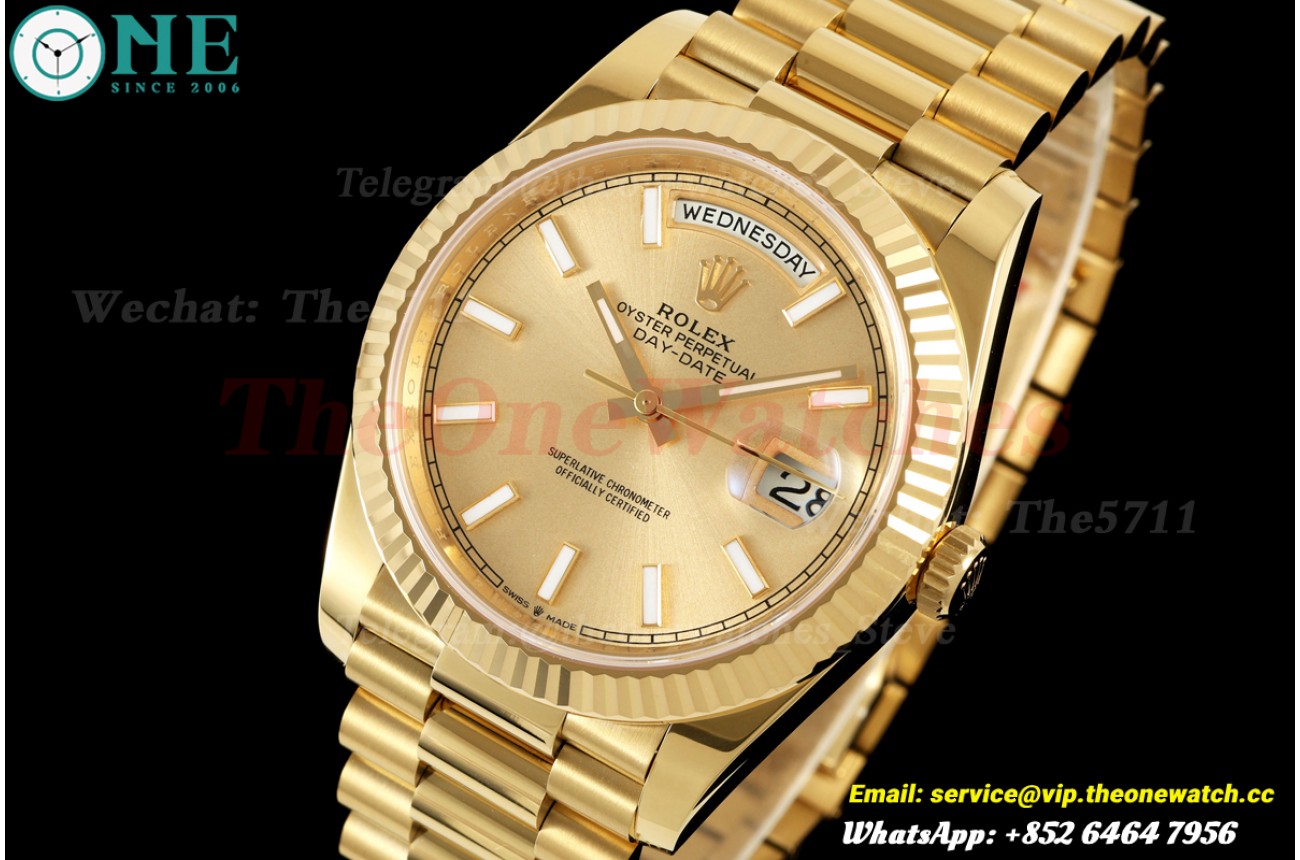 DayDate 228238 40mm YG/YG Gold/Stk RCF VR3255 (Weighted Approx.210g)