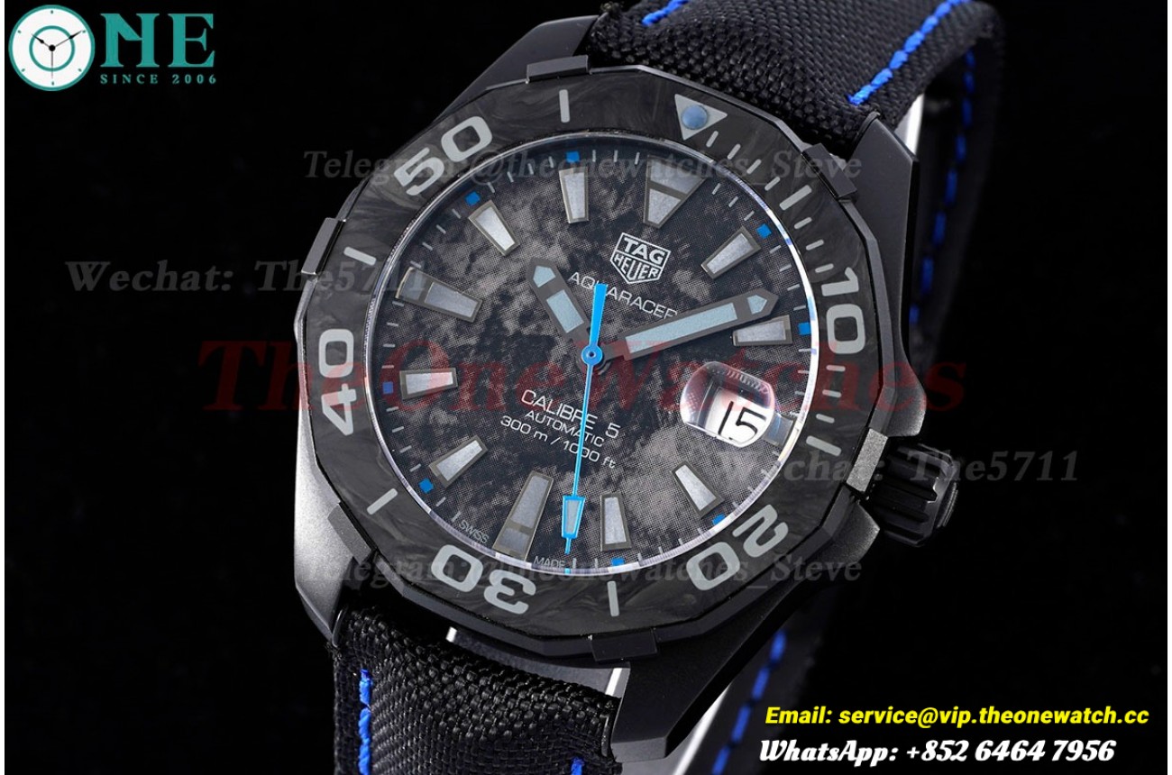 Aquaracer Caliber 5 41mm DLC/TI/NY Blue TARF SW200