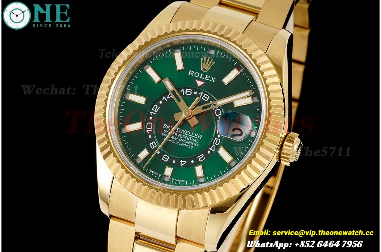 SkyDweller 336938 42mm Oys YG/YG Green Dial FNF A9002