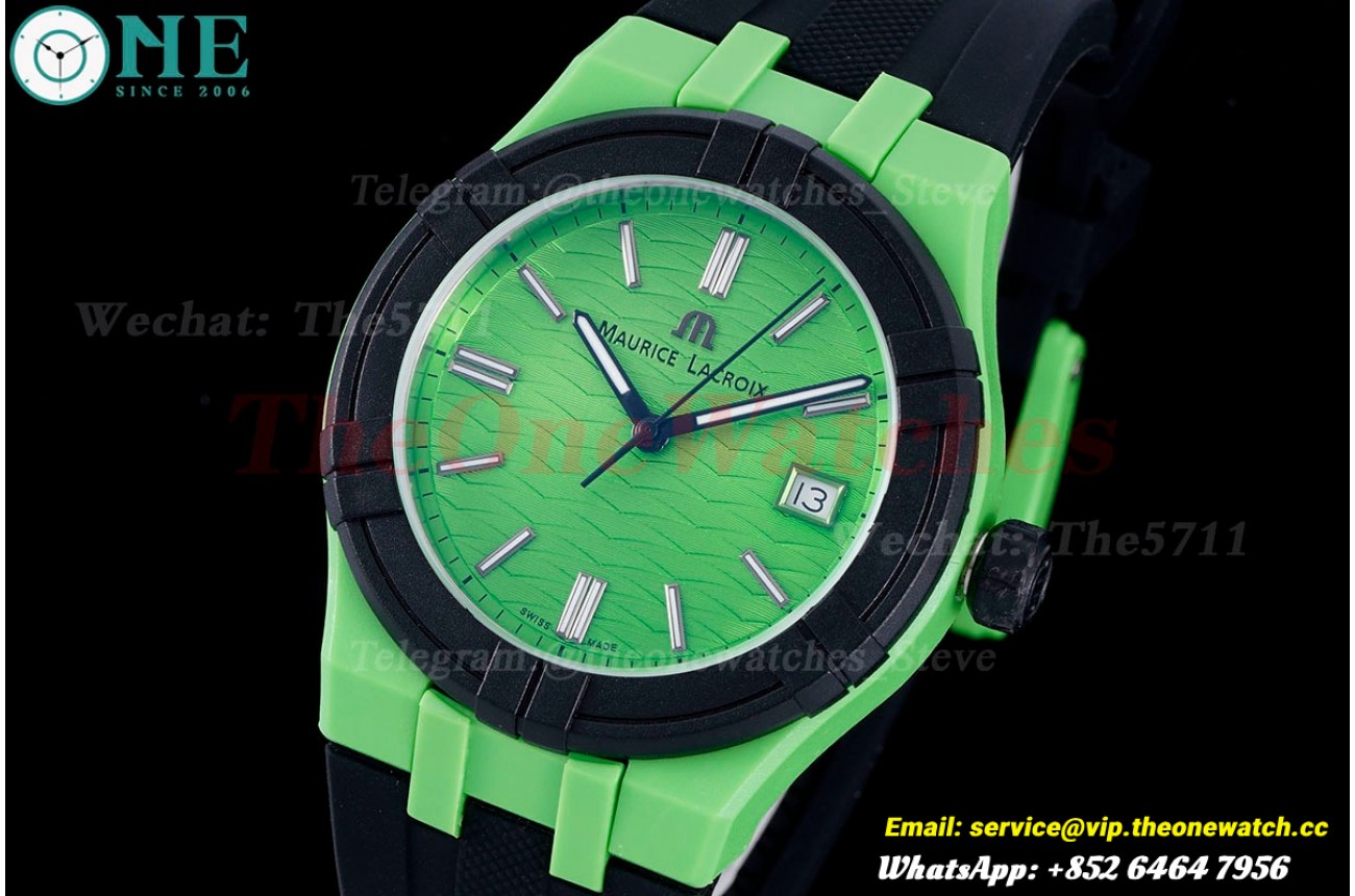 Aikon 40mm Green Dial On Rubber Strap Ronda515