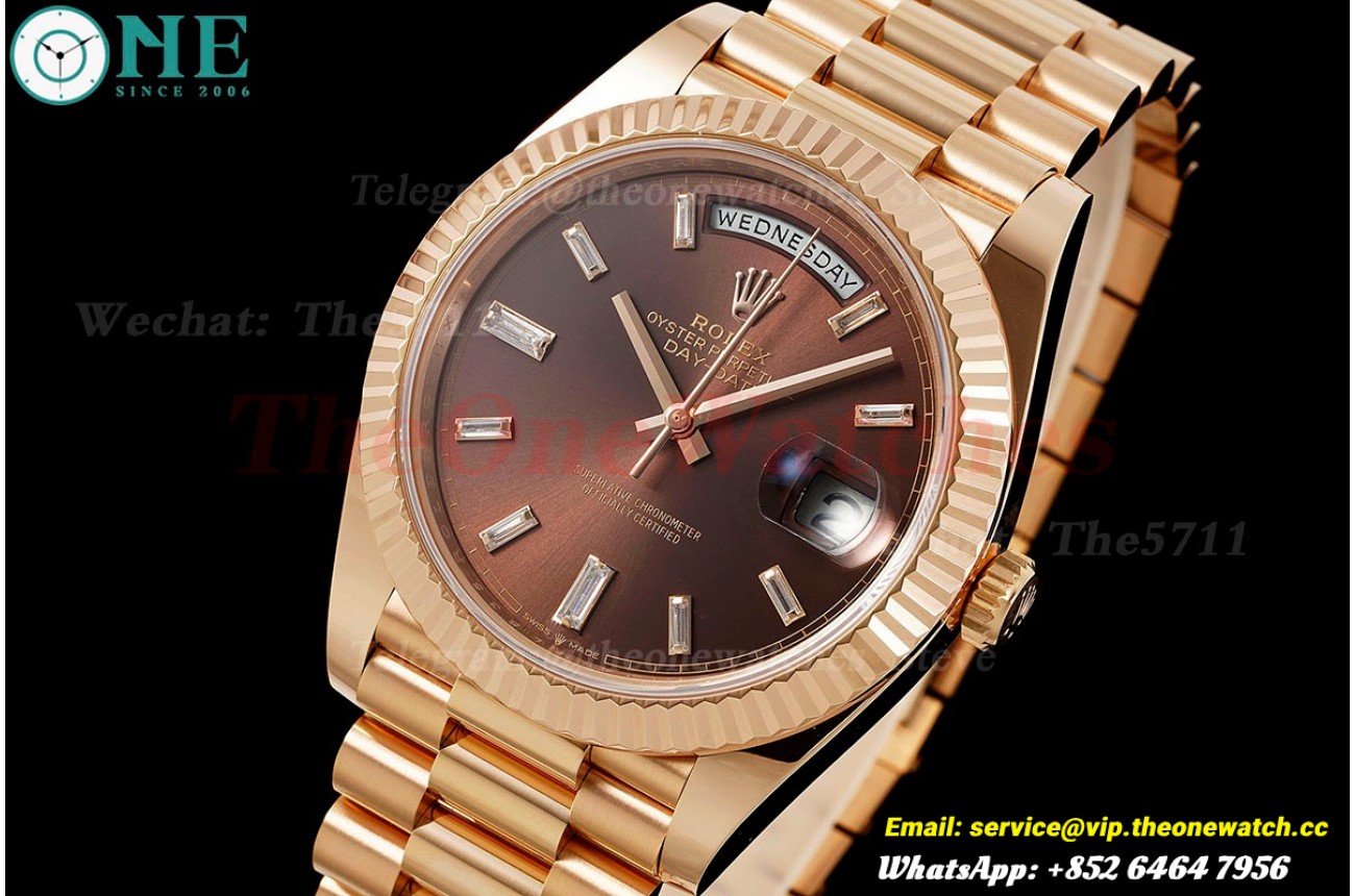 DayDate 228235 40mm Pres RG/RG Brown/Dia ARF VR3255