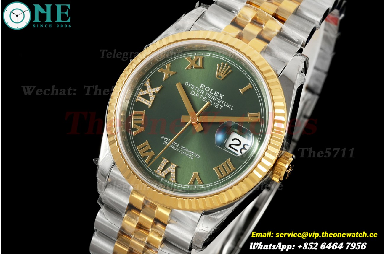 Datejust 126233 36mm Jub SS/YG Green/Rmn VSF DD3235
