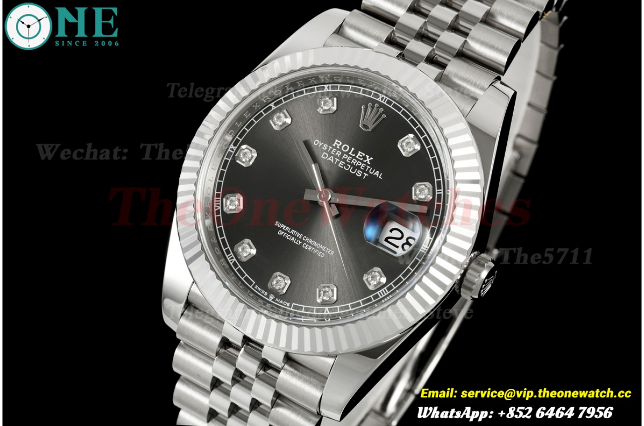Datejust 126334 41mm Jus SS/SS Grey/Dia WDF JH3235 (Free Sprung)