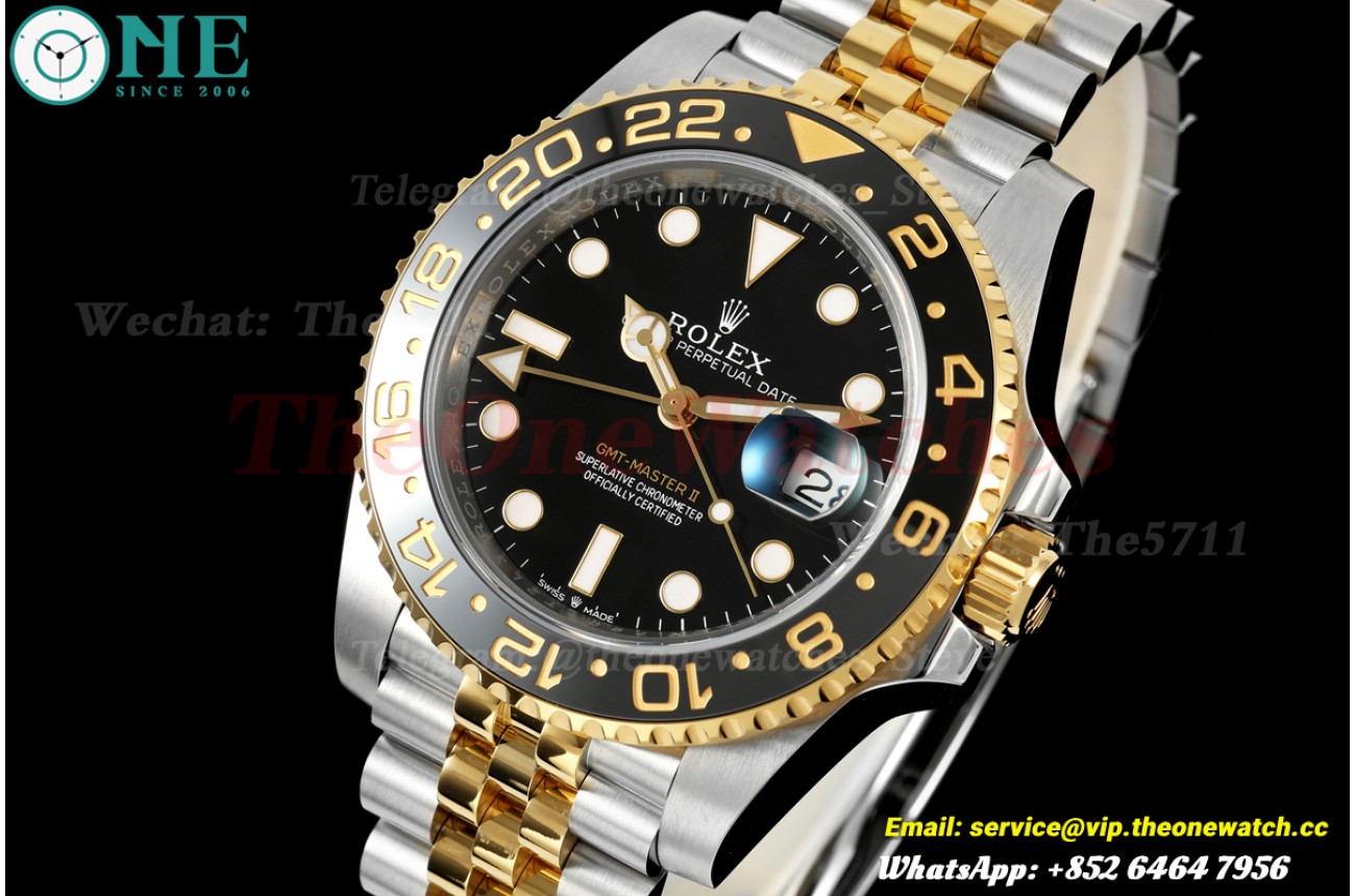 GMT Master II 126718GRNG Jub 40mm SS/YG Black Dial WF SH3285 (Weighted Approx.169)