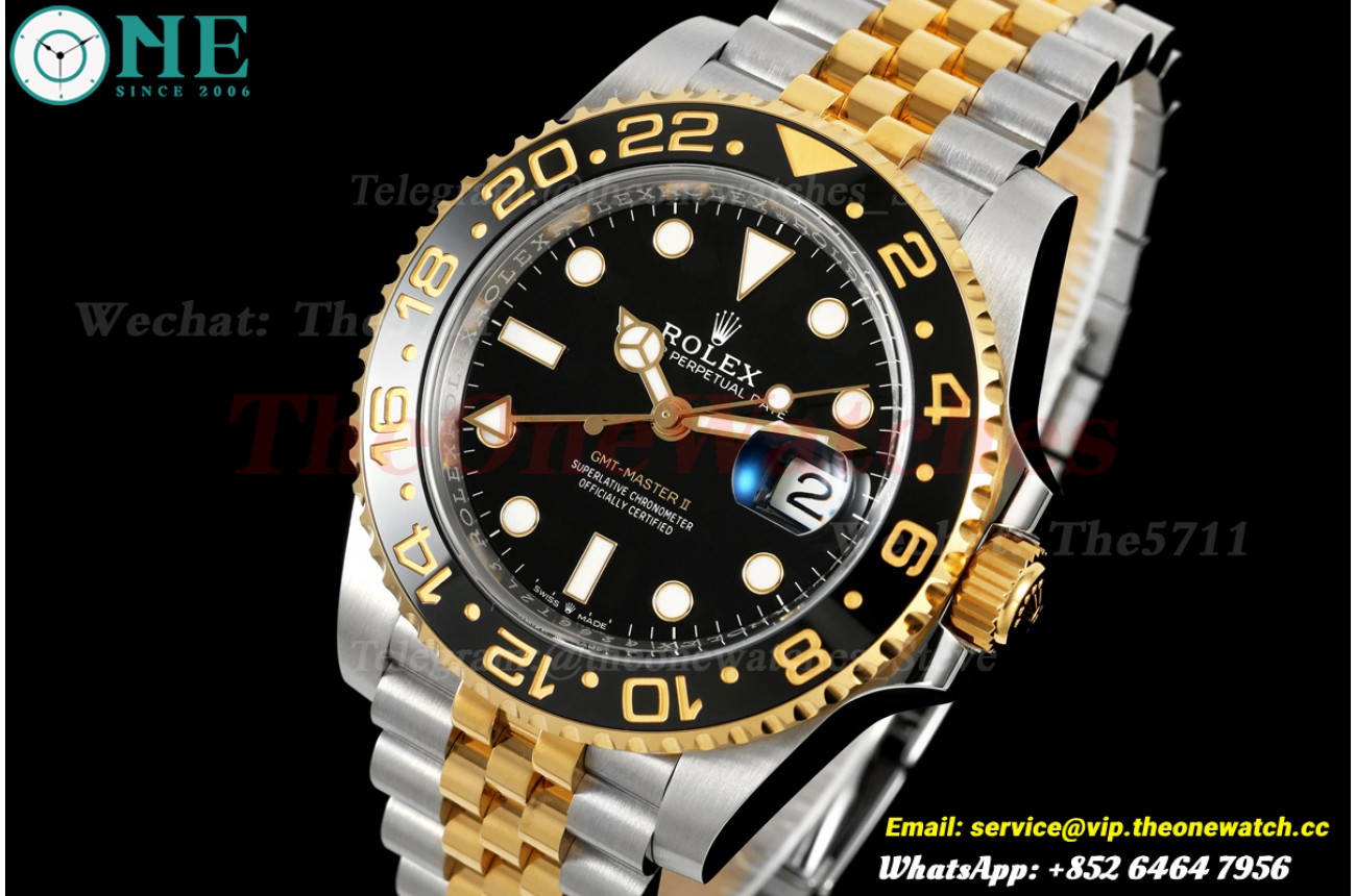 GMT Master II 126713 Jub 40mm SS/YG Black Dial WDF JH3285 (Free Sprung)