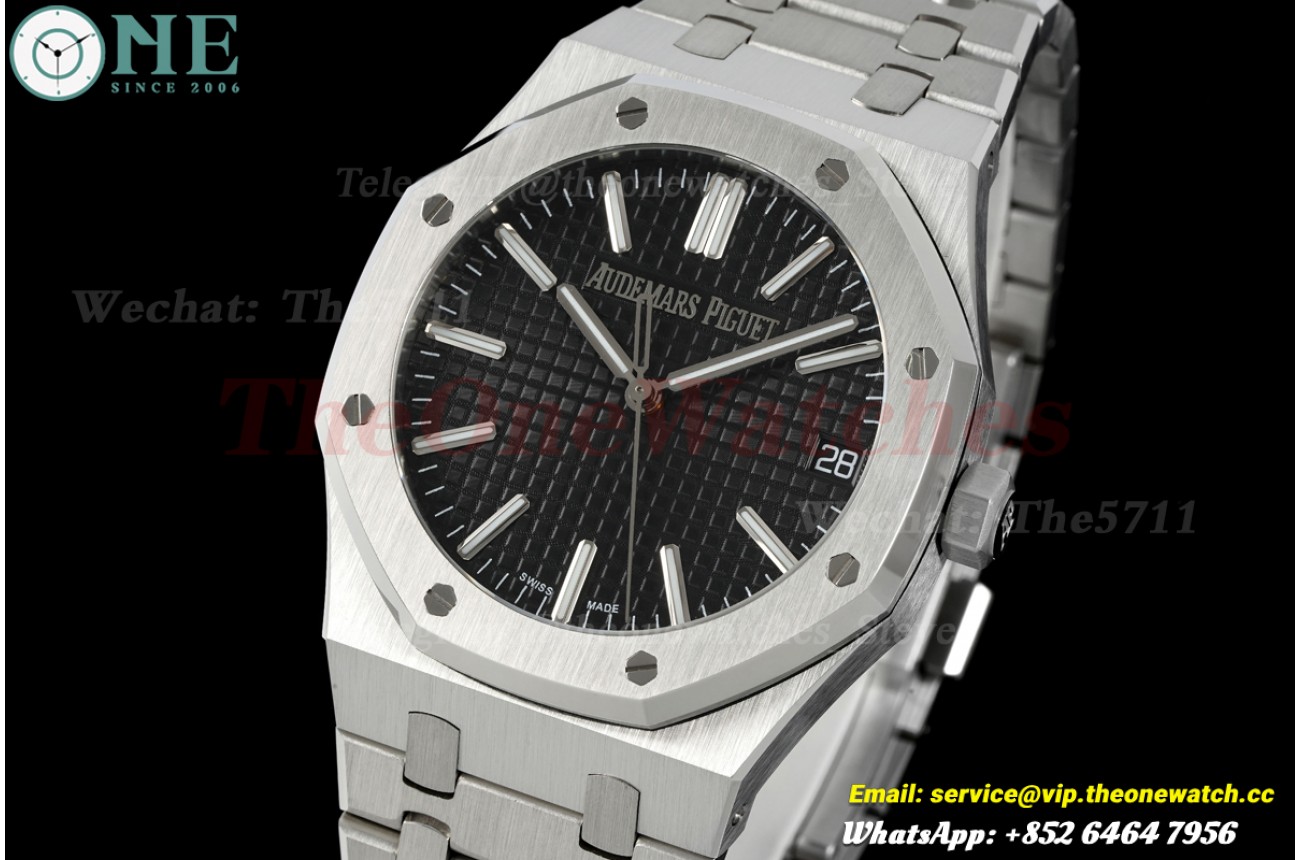 Royal Oak 15510 41mm SS/SS Black/Stk JF SA4302