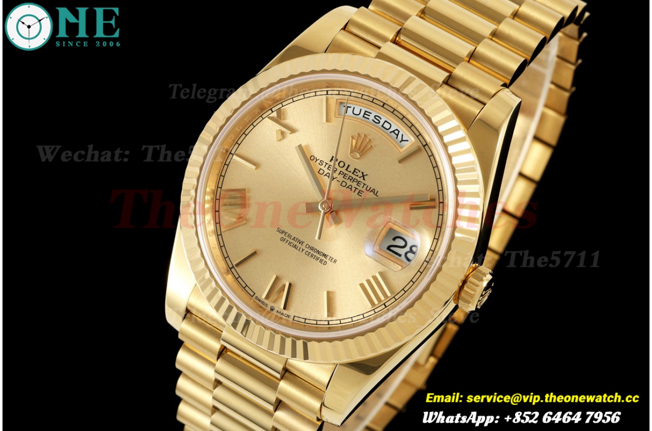 DayDate 228238 40mm YG/YG Gold/Rmn RCF VR3255 (Weighted Approx.210g)