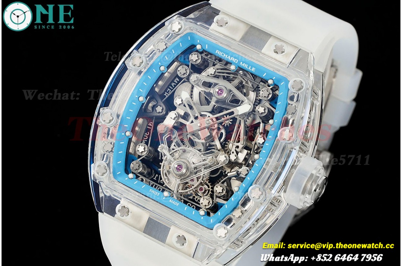 RM56-02 44mm Skeleton Dial on Transparent Rubber Strap RMF Tourb