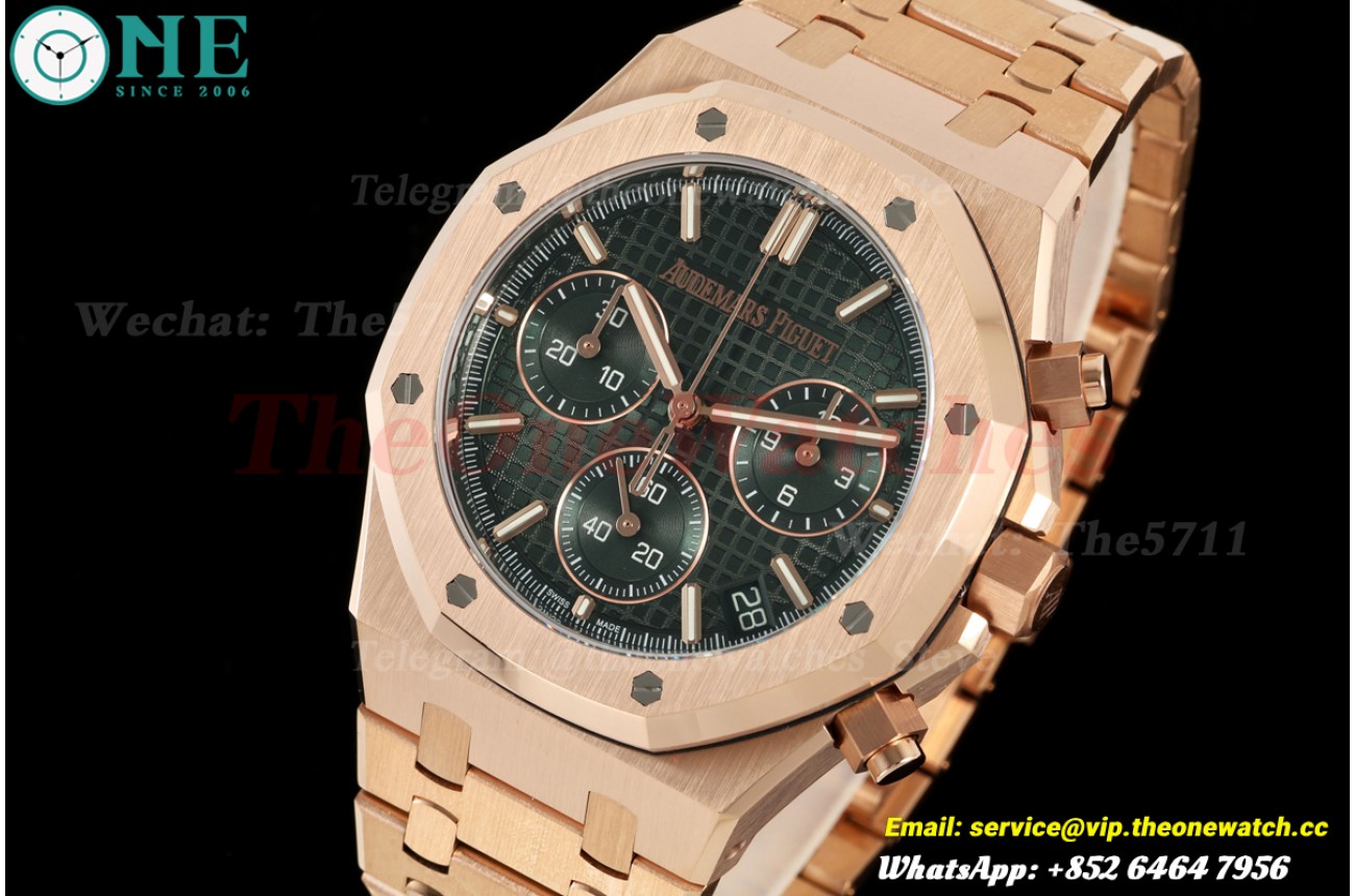 Royal Oak Chrono 26240OR “50th Anniversary” 41mm RG/RG Green Dial DDF DD4401 (Weighted Approx.205g)