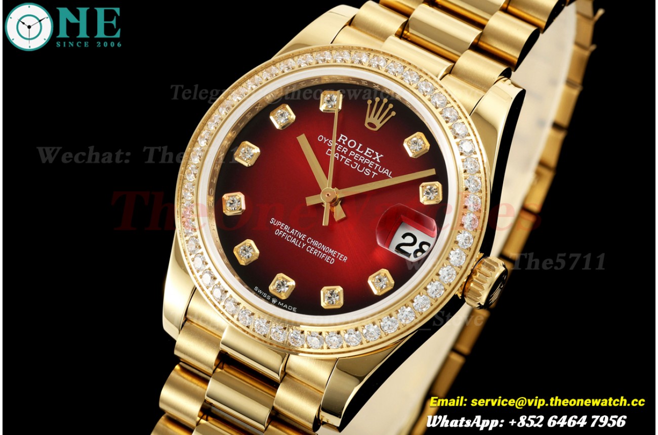 Datejust 278288 31mm Pre Dia YG/YG Red/Dia GMF A2824