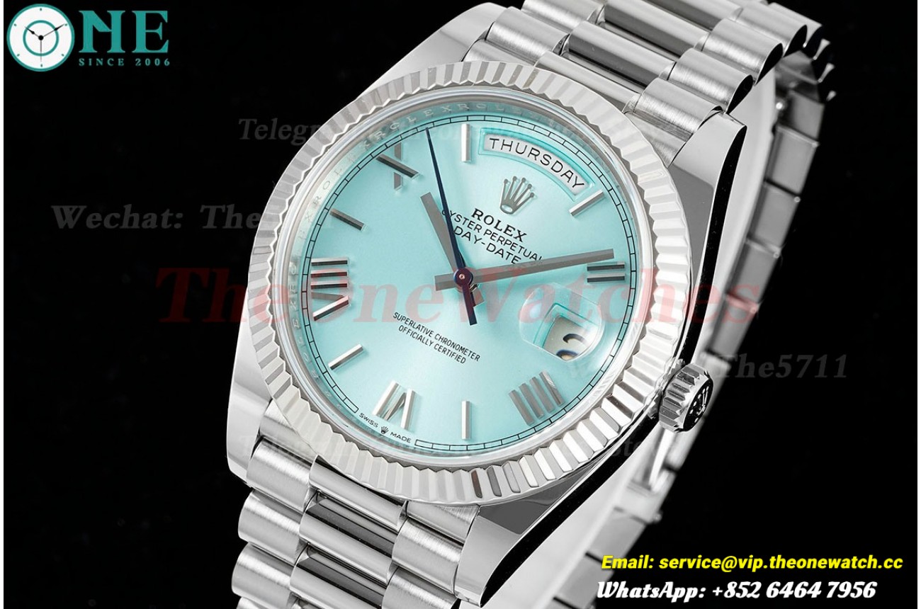DayDate 228236 40mm Pres SS/SS Ice Blue/Rmn ARF VR3255