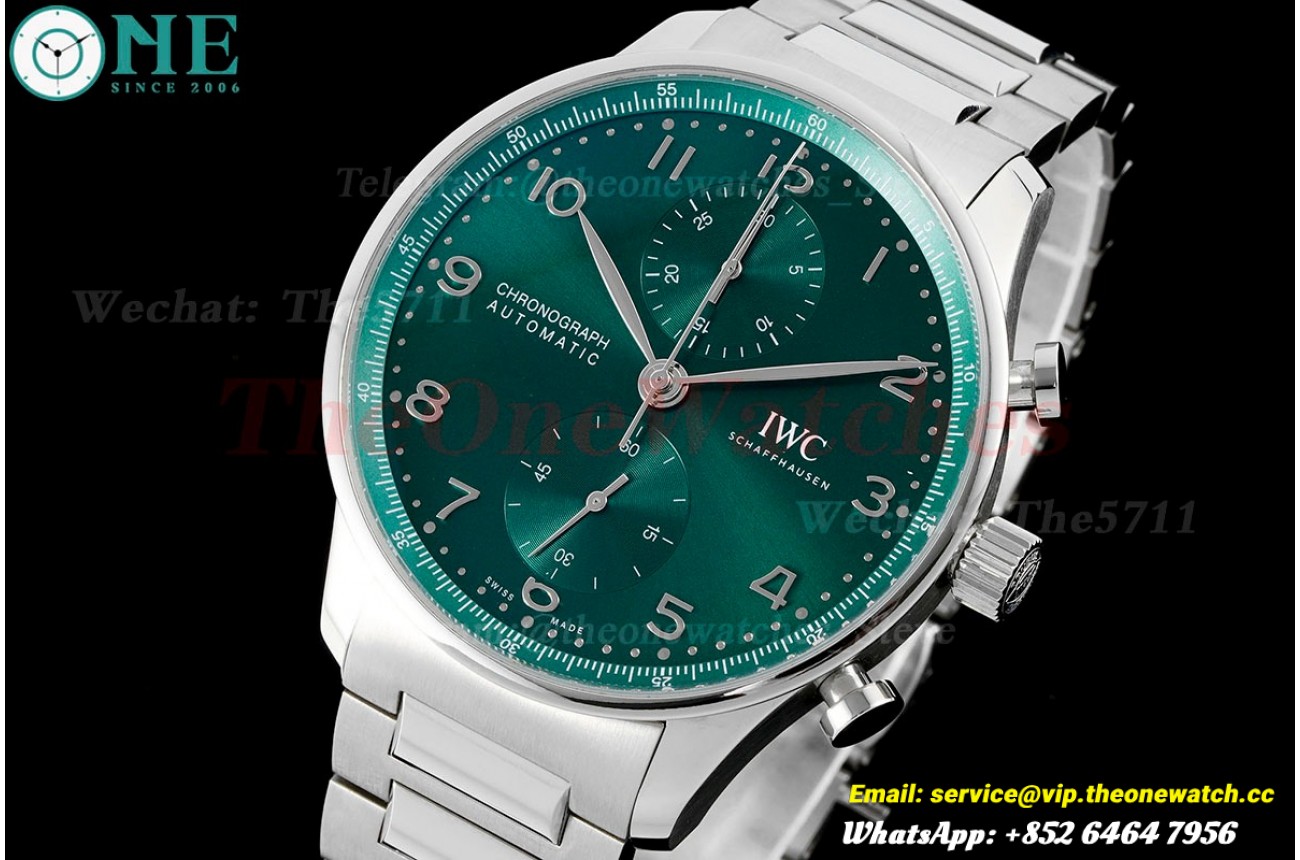 Portugueser Chrono 41mm SS/SS Green/Num AZF A69355