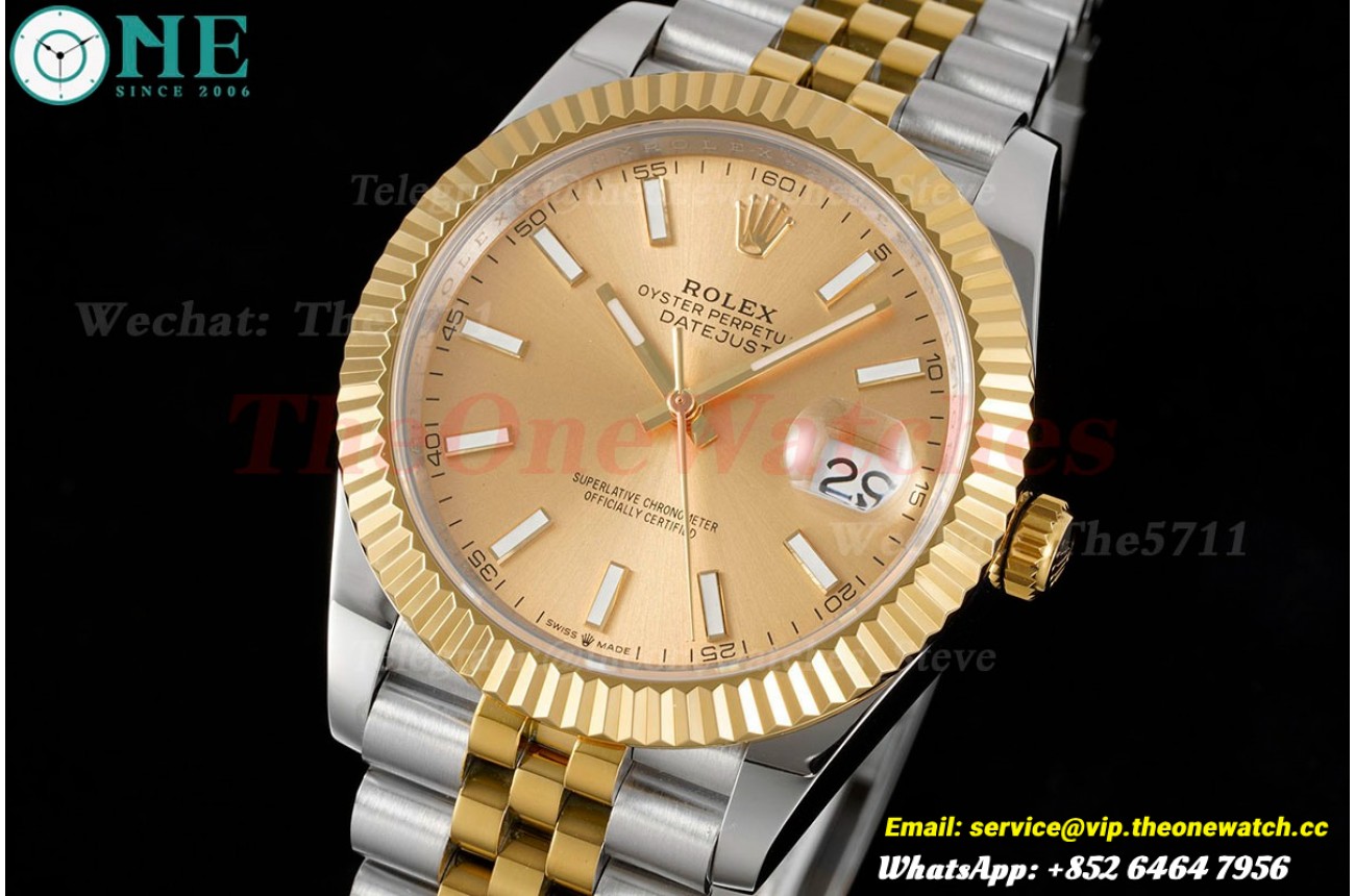 Datejust 41mm Gold/Stk SS/YG Jubilee 904L DIW A3235