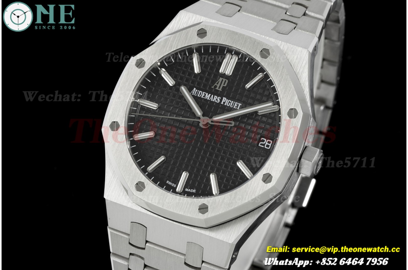 Royal Oak 15500 41mm SS/SS Black /Stk JF SA4302